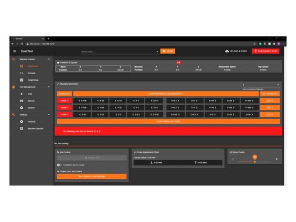 For all versions, repeat Step 5, but this time for WorkBeeControl-Duet2.zip this will now update your WorkBee CNC Machine to have the latest WorkBee Control User Interface.