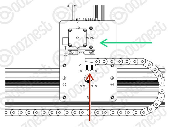 Position Drag-Chain-Y flat along the left side of the machine.