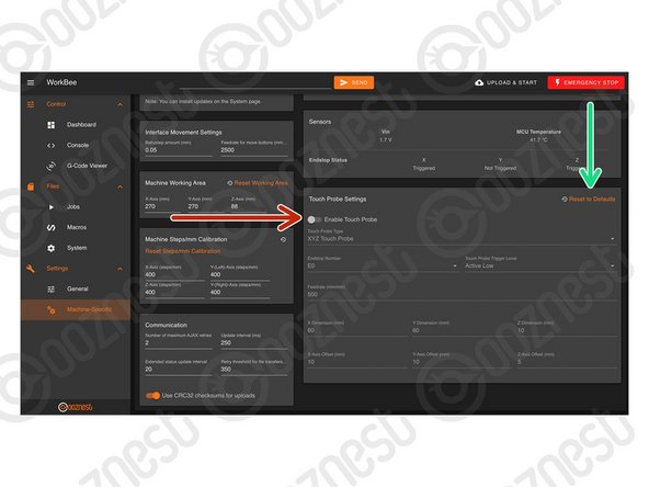 Enable The Touch Probe.