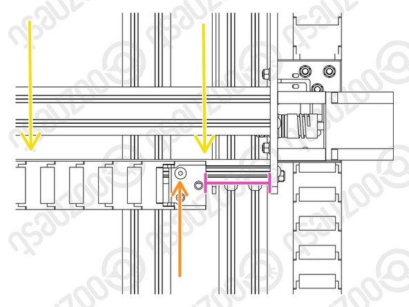 Bring the Moving End of Drag-Chain-X upwards to the Drag-Chain-Mount on the X-Carriage.