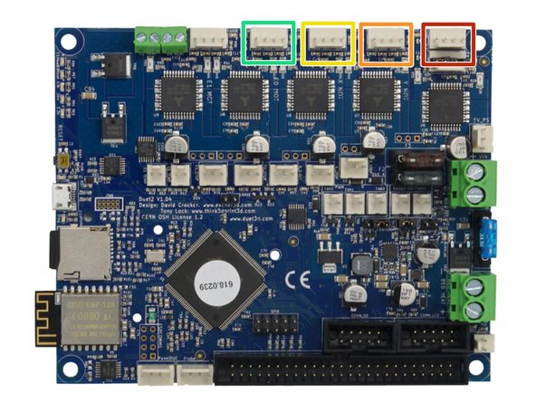 The connectors for the Duet controller are keyed, so there is only one way which they can plug in.