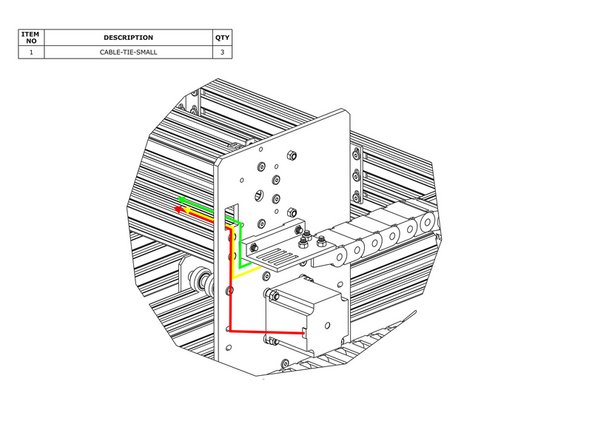 Connect the left Y-Axis motor wire to the pigtail on the left hand Y-Axis stepper motor (if looking from the front) and feed it through the square hole on the Y-Plate.