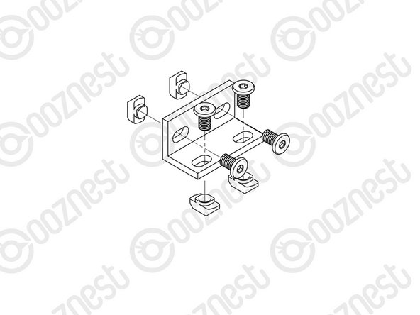 Using the M5-Button-Head-Bolt-8mm provided and M5-Drop-In-Tee-Nuts construct 10 x Universal-L-Brackets as pictured.