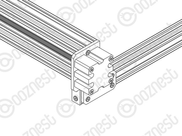 Onto the end of each ACME Screw attach an ACME-End-Cap using 4 x M5-Low-Profile-40mm bolts.