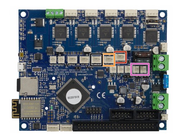 The connectors for the Duet controller are keyed, so there is only one way which they can plug in.