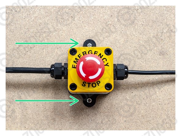 This suggested positioning is a recommendation. It is up to the user to ensure the Emergency Stop is located in a suitable position with easy access in an emergency situation.