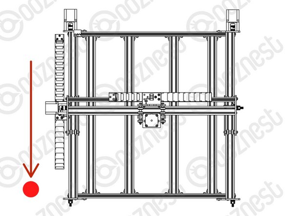 If there is access around all 4 sides of the machine, we recommended mounting the Emergency-Stop button on your workbench at the front left corner of the machine.