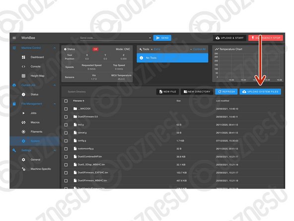 Go to File Management &gt; System and press 'Upload System Files'