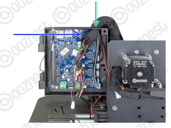 Then run it up the side of the Controller-Case-Body and into the large hole on the top.