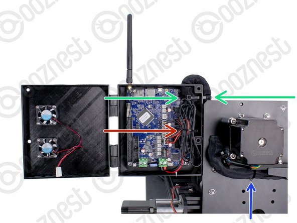 Bundle the excess cable inside the Controller-Case and add a small cable tie around the bundle.
