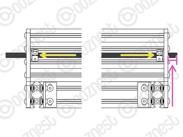 Insert the Lead-Screw-Y further into the channel, and then thread it through both Nut-Blocks on the Y-Carriage-Right.