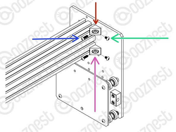 For the rest of the guide, we are now looking at the X-Gantry orientated so we are looking at the front of it.