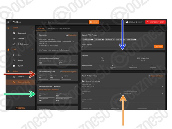Change machine working area (No restart required)