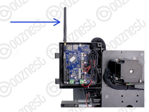 The External-Antenna is made up of 5 pieces: Antenna-Arm, Antenna-Wire, Spring-Washer, Star-Washer and Hex-Nut.
