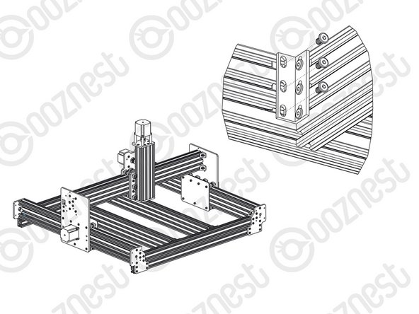 If you have a machine with a 750mm X-Axis insert 4 x Tee-Nuts in to the top slot on the inward face on both the front and back V-Slot-2040-745mm’s.