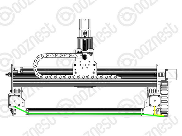 Motor-Wire-5 is coming out of the Fixed End of Drag-Chain-Y.