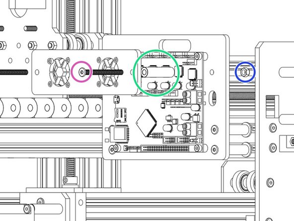 Secure the M3 Cap Head 20mm's using 8 x M3 Nyloc Nuts.