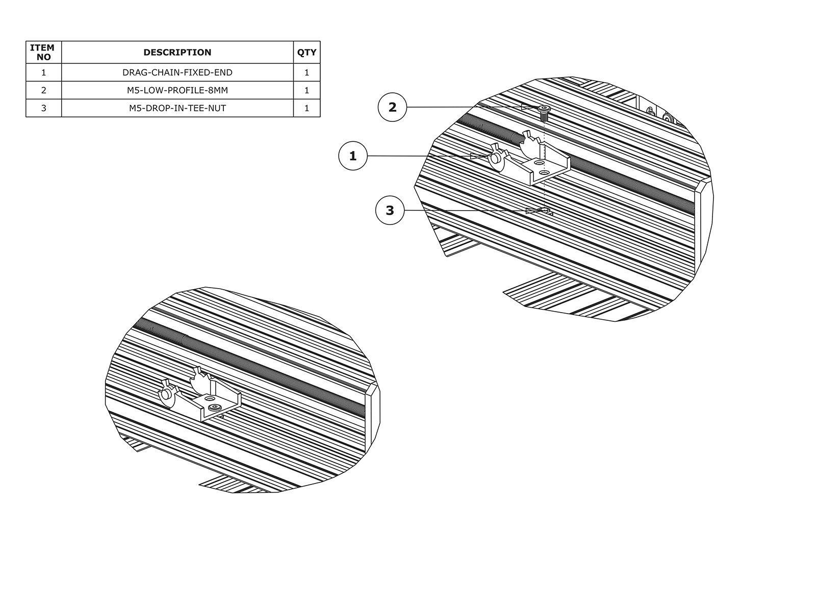 2. X-Axis Drag Chain Assembly - Ooznest