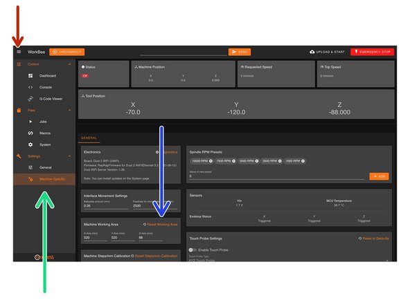 In WorkBee Control open the Navigation Menu