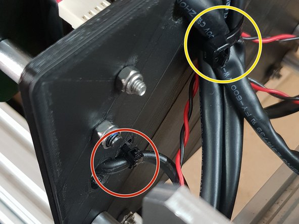 Using the already inserted cable ties fix the wires into place securely to prevent any unnecessary movement and to keep the machine looking neat!