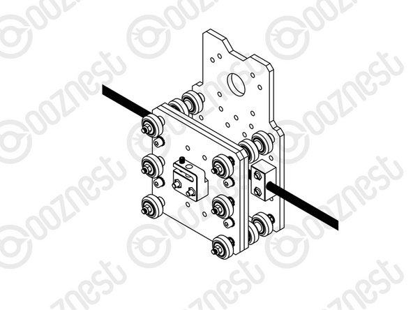 The M5-Locking-Washer should be against the Z-Plate. With the Precision-Shim in-between the M5-Locking-Washer and M5-Cap-Head-Bolt-12mm