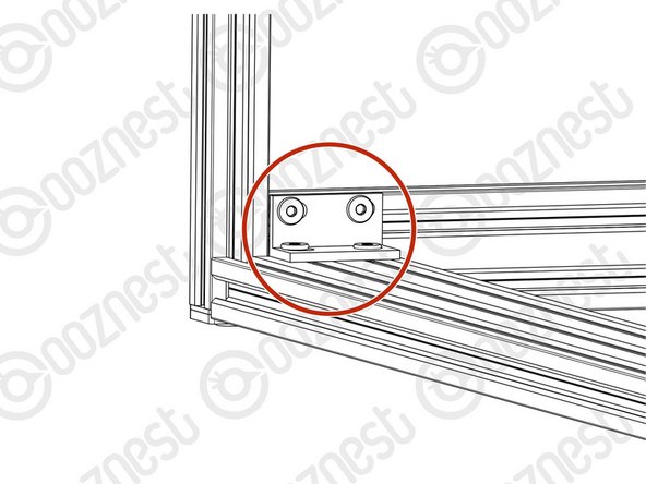 At each corner fix a Universal-L-Bracket between the Extrusion K's and Extrusion L's and tighten the M5-Button-Head-Bolt-8mm.