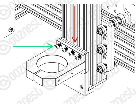 On one face of the Router-Clamp there are 4 threaded holes. These should be face down.