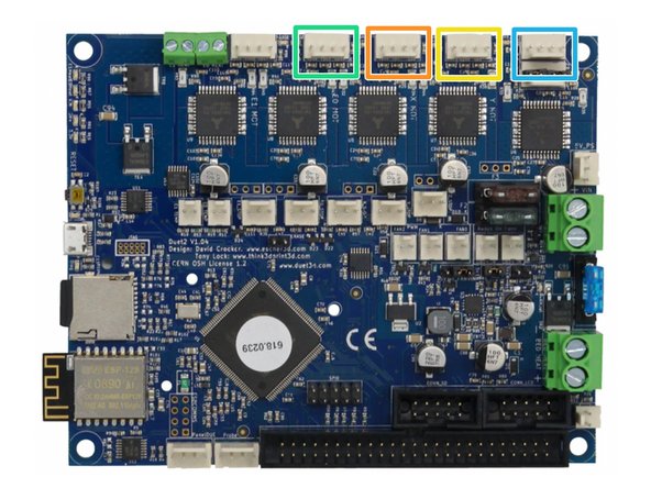 The connectors for the Duet controller are keyed, so there is only one way which they can plug in.