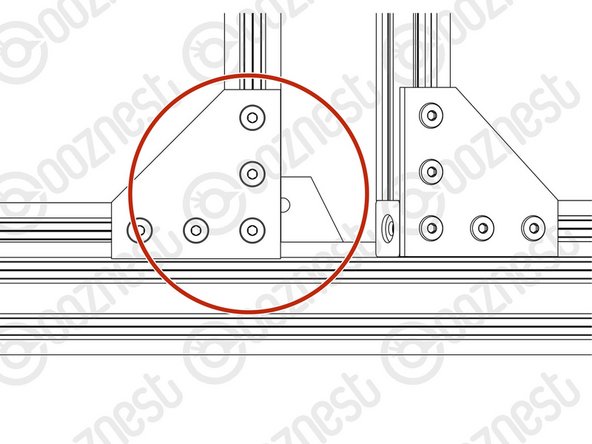 Fix a T-Joining-Plate centrally to the bottom Extrusion K. This will function as a stop for the two doors.