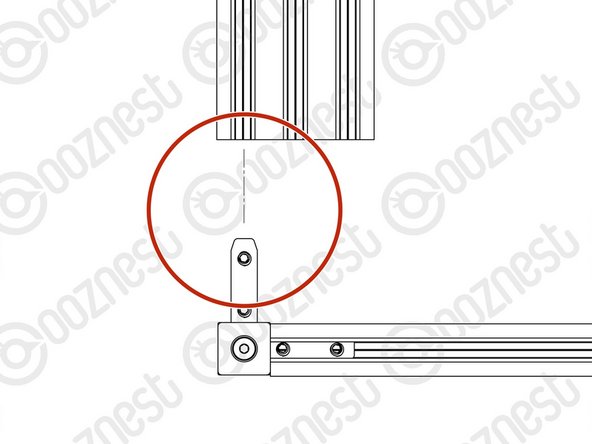 With the Front-Frame on a flat surface slide the Extrusion L (V-Slot-2060 - 670mm, 920mm or 1170mm depending on your enclosure size), onto the 4 x Maker-Links on the Front-Frame.