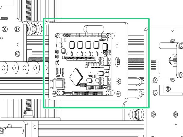 Once assembled line up with the 2040 Extrusion on the right hand side of the machine and fix into place tightening the M5 Bolts until the Tee Nuts engage