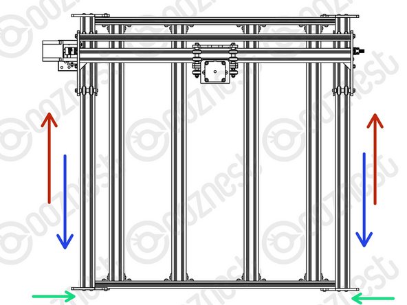 Slide the X-Gantry to the back of the machine as far as it will go.