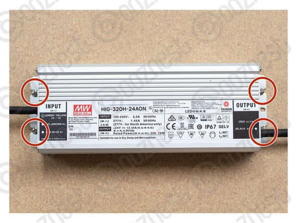 Using 4 x Button-Head-Screw-20mm mount the Power Supply.