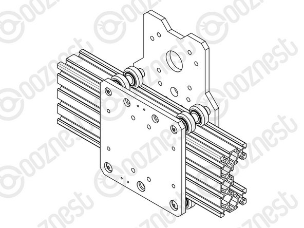 Using a 8mm spanner, rotate each Eccentric-Spacer-6mm so that this face is facing downwards. (Doing this maximises the gap between the top and bottom row of Solid-Wheels)