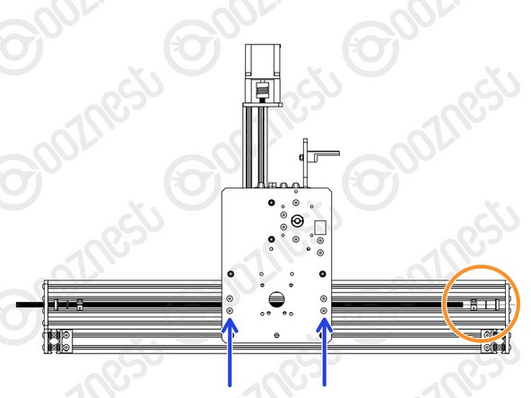 Slide onto Lead-Screw-Y a Flanged-Radial-Bearing - -&gt;- - Rubber-Bushing - -&gt;- - Clamping-Collar.