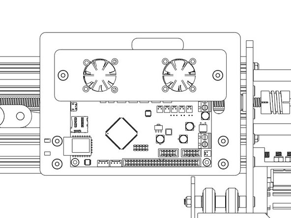 Thread 2 x M5 55mm Low Profile Bolts through the fan mount.