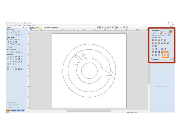 Once you have your design in place choose the relevant Tool Operation defining your Cutting Depths, Tool and any Pocket or Profile allowances required for your Project and Calculate the Toolpath.