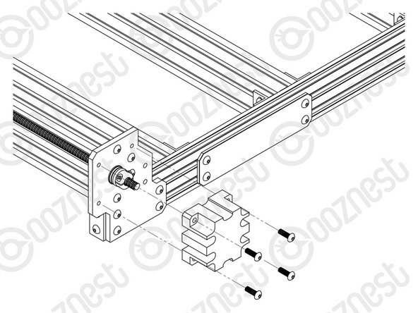 Using 12 x M5-Button-Head-Bolt-16mm attach 3 x Lead-Screw-Caps over the bare ends of the X &amp; Y-Axis Lead-Screws.