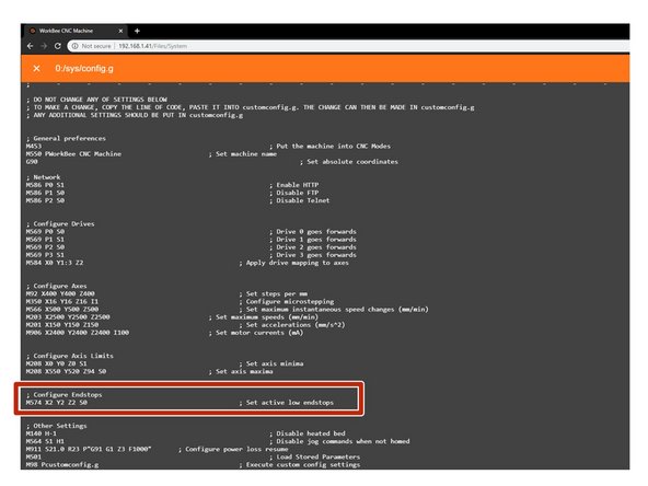 If your limit switches do not match the image do not be concerned as everything will still operate correctly.