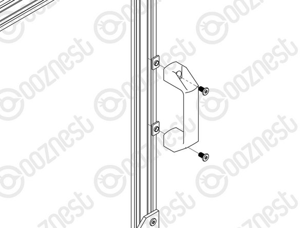 Using M5-Drop-In-Tee-Nuts and M5-Button-Head-Bolt-10mm, secure the Door Handle to Extrusion H at a height of your preference.