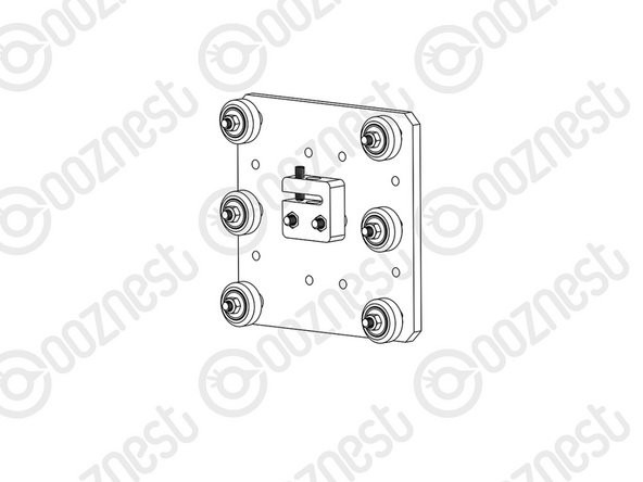 With the set screw provided with the ACME-AB-Nut-Block, screw it into the smaller threaded hole on the top until it is just before the point of touching the surface on the opposite side of the gap. The set screw will later be used to remove any back lash from the system.