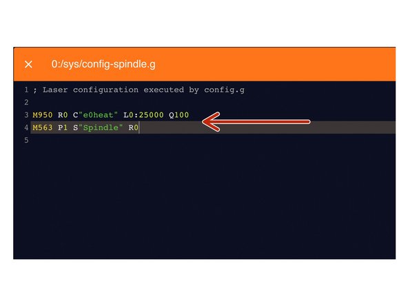 Under File Management &gt; System click on 'config-spindle.g'. Then add the following lines