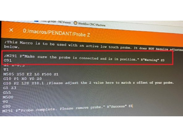 To access your saved Macros you need to hold down the left pendant button, use the handwheel to scroll through your Macros, use the right button to execute.