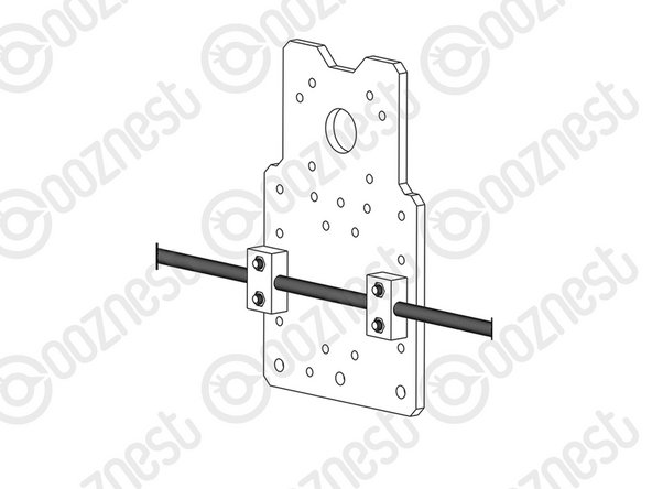 Thread the X-ACME-Lead-Screw through both ACME-Nut-Blocks. Tighten the bolts holding one of the ACME-Nut-Blocks, making sure it is square to the X-Plate-Back.
