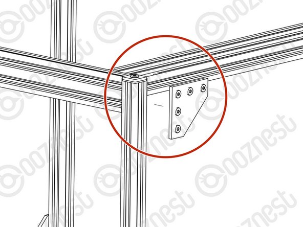 Secure a Corner-Joining-Plate to the corners where all Extrusion I's and  Extrusion L's meet.