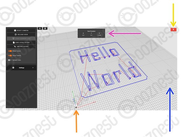 The grid shows the machines working area.