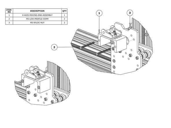 2. X-Axis Drag Chain Assembly - Ooznest
