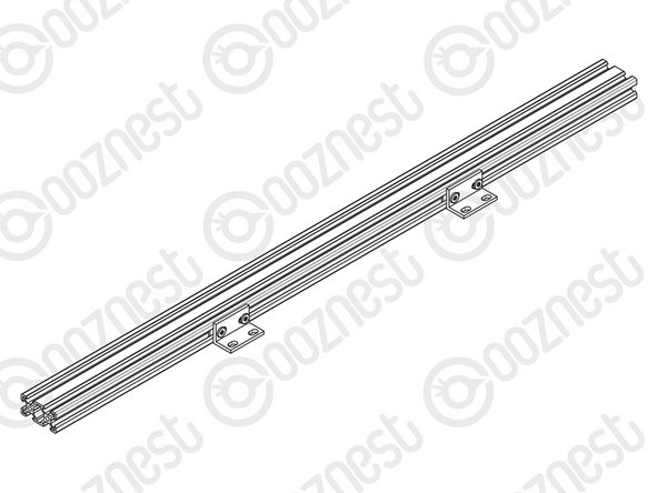 Insert 4 x Tee-Nuts into the right facing slot of the V-Slot-2040-665mm.