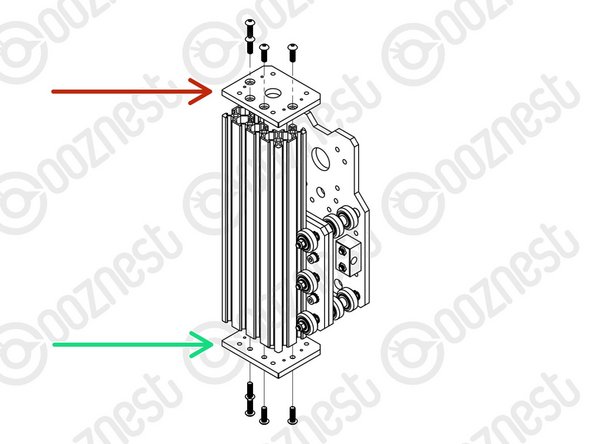 Slide Extrusion-D through the Solid-Wheels on the Z-Plate-Assembly.