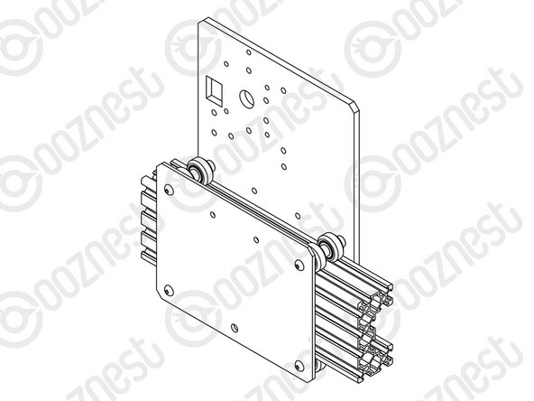 Using a 8mm spanner, rotate each Eccentric-Spacer-6mm so that this face is facing downwards. (Doing this maximises the gap between the top and bottom row of Solid-Wheels)